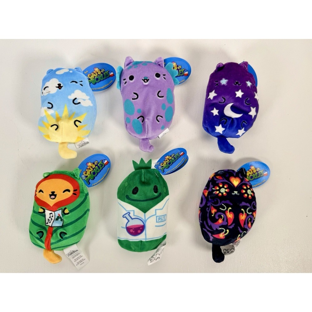 Cats vs Pickles Plush Lot of 6 – Cute Kawaii Cat Toys – New w/ Tags